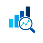 Data analysis logo with trend graph